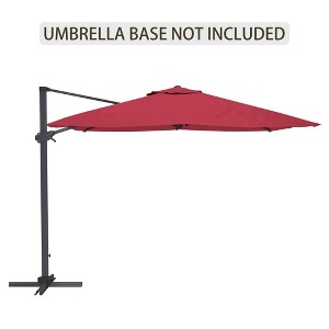 CLIHOME 10 Ft. Outdoor Square Umbrella,360 Degree Rotating Sun Shade with Crank Operation,Heavy Aluminum Frame for Patio and Poolside(Without Base) - 1 of 4