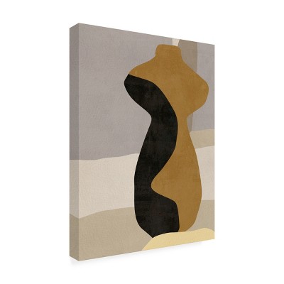Cubist Vase I Black and Brown Abstract Canvas Art