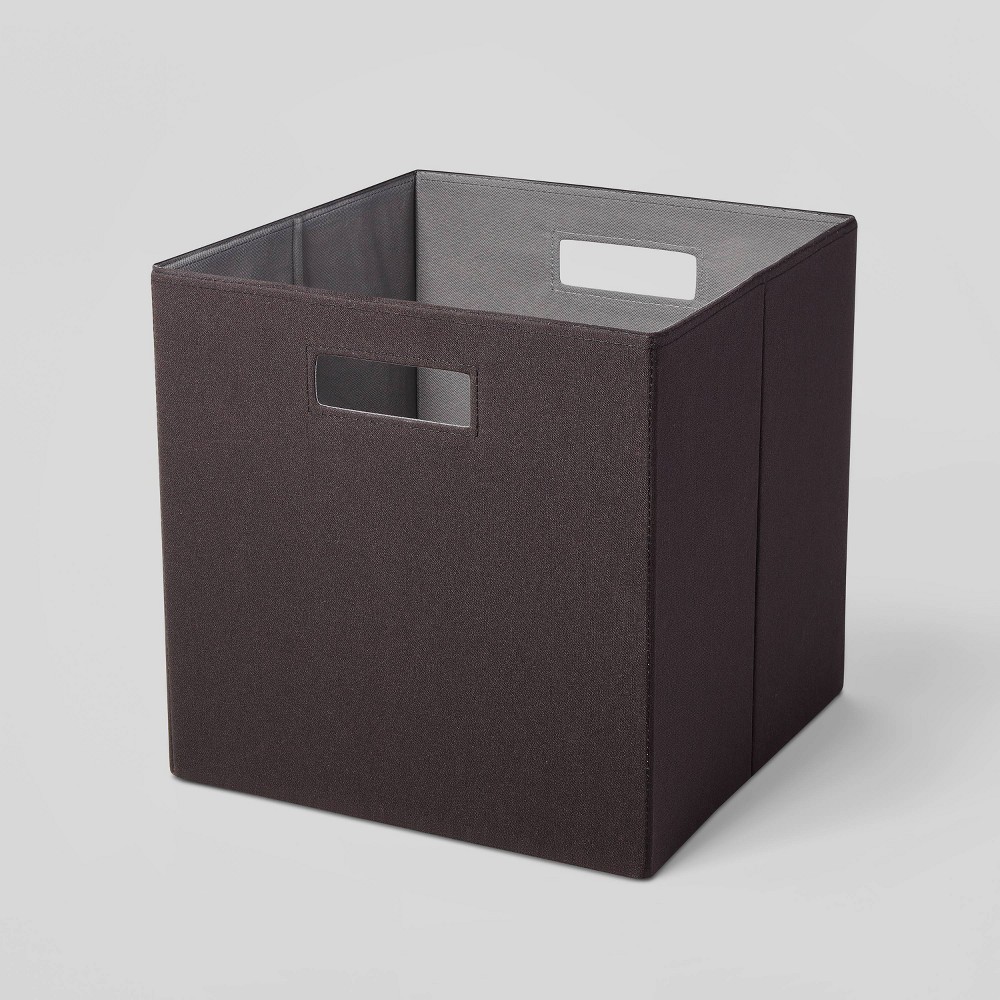 Photos - Clothes Drawer Organiser 13" x 13" Fabric Bin Black - Brightroom™: Cube Organizer, Polyester/Cardbo