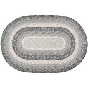 Earth Rugs Gray, Sand & Ivory Oval Braided Rug – Handcrafted Rustic Accent - 1 of 1