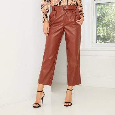 faux leather pants target