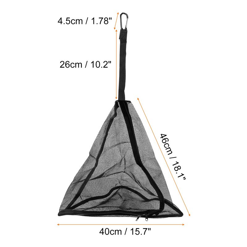 Unique Bargains Picnics BBQ Camping Outdoor Triangle Mesh Hanging Storage Net Bags Black 1 Pc, 2 of 6
