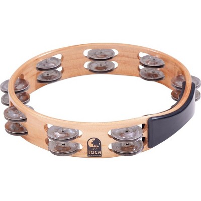 Toca Acacia Wood Double Row Tambourine 10 in.