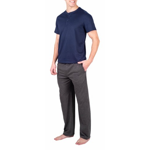 Sleephero Men's Short Sleeve Henley And Pant Pajama Set : Target