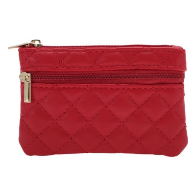 Unique Bargains Argyle Two Zippers Coin Purse Wallet 1 Pc