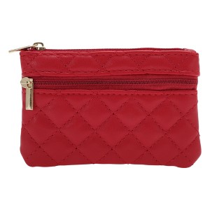 Unique Bargains Argyle Two Zippers Coin Purse Wallet 1 Pc - 1 of 4