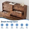 6-Drawer Dresser for Bedroom, 47.2" Wide Wooden Chest with Bevel Design, Mid-Century Vintage TV Stand for Living Room or Hallway - 3 of 4