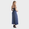 24seven Comfort Aapparel Womens Solid Color Elastic Waist Maxi Skirt - 3 of 4