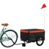 vidaXL Bike Trailer Black and Orange 99.2 lb Iron - 3 of 4