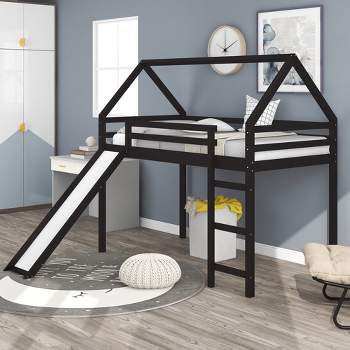 Twin Size Loft Bed with Slide - ModernLuxe