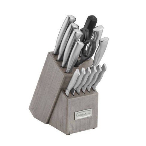 stainless steel knife set with block