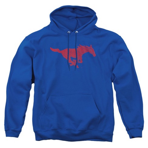 Southern Methodist University Official Distressed Primary Logo Adult Pull-Over Hoodie, Royal Blue - image 1 of 4