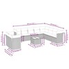 vidaXL Patio Sofa Set with Cushions Outdoor Furniture 11 Piece Poly Rattan - Beige and Cream With Table - 3 of 4