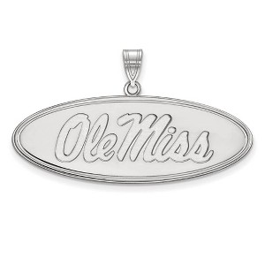 Black Bow Jewelry 14k White Gold Mississippi Rebels NCAA Large Pendant - 1 of 3