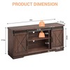 59 Inch TV Stand for TVs Up to 65 Inch, Farmhouse Wood Entertainment Center with Sliding Barn Doors with Adjustable Shelves & Open Compartment - 3 of 4