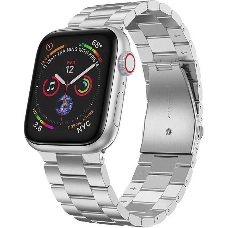 Worryfree Gadgets Classic Stainless Steel Metal Band for Apple Watch 38/40/41mm  and 42/44/45/49mm, 1 of 4