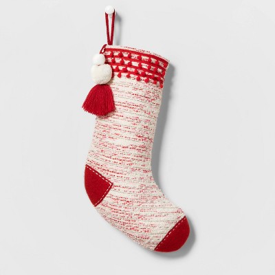 Speckled Woven Christmas Stocking Red/White - Wondershop™