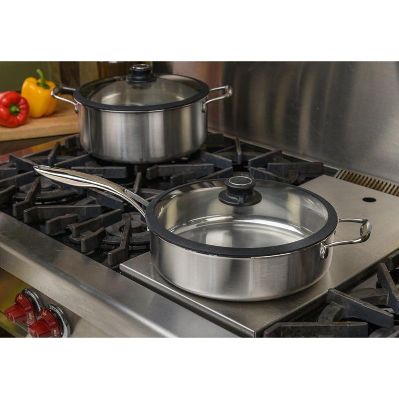 Frieling Black Cube Stainless, Saute Pan w/Lid and helper handle, 11" dia., 4.5 qt., Stainless steel, 2 of 6