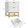 Nightstand, Side Table with 2 Drawers, Modern Night Stand with Metal Legs for Bedroom, Hallway, Entryway - 3 of 4