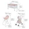 Olivia's Little World Baby Doll 3pc Nursery Set - Crib, High Chair & Stroller - 2 of 4