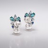 Ross-Simons 6-8.5mm Cultured Pearl and 2.00 ct. t.w. Sky Blue Topaz and London Blue Topaz Earrings With .10 ct. t.w. Sapphires in Sterling Silver - 4 of 4