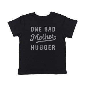 Toddler One Bad Mother Hugger T Shirt Funny Sarcastic Hug Joke Text Graphic Tee For Young Kids - Crazy Dog Toddler T Shirt - 1 of 4