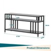 58 Inch TV Stand for 65 Inch TVs – Rustic Wooden Media Console with 3-Tier Open Shelves & 4-Tube Support - 3 of 4