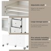 Kumasinova 52.7" Rolling Kitchen Island with Solid Wood Top,Kitchen Cart with Locking Wheels,Kitchen Island Cart with Towel Rack&Drawer for Kitchen - 4 of 4