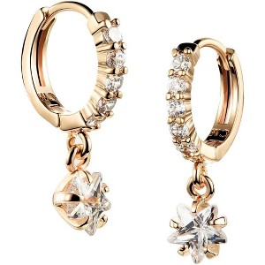 18K Gold Plated Star Drop Earrings – Sparkling Cubic Zirconia Dangle Jewelry for Women - 1 of 4