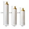 Grungis Modern Droplet Flower Vases,Set of 3 Glazed Metal Decorative Vases for Contemporary Home Decor,Gold+White - 3 of 4