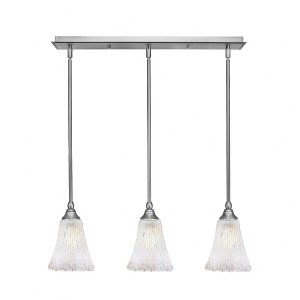 Toltec Lighting Any 3 - Light Chandelier in  Brushed Nickel with 5.5" Fluted Frosted Crystal Shade - 1 of 1