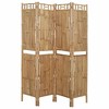 vidaxl 4-Panel Bamboo Room Divider/Privacy partition for Garden or Home Decor, Folding Screen 63" W x 70.9" H, Indoor/Outdoor use, Brown - 3 of 4