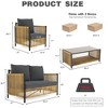 SKRAN New Comming Outdoor Patio Brown PE Wicker Sofa Set   with Grey Cushion for Backyard Poolside Garden - 3 of 4