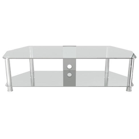 Clear glass and chrome tv stand online