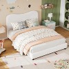 Bed Frame with Upholstered Headboard, Low Profile Sturdy Platform Bed with Soft Boucle Fabric for Girls and Boys - 2 of 4