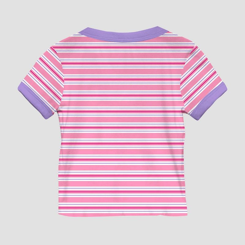 Girls&#39; Barbie Striped Baby Short Sleeve Graphic T-Shirt - Purple/Pink, 2 of 7