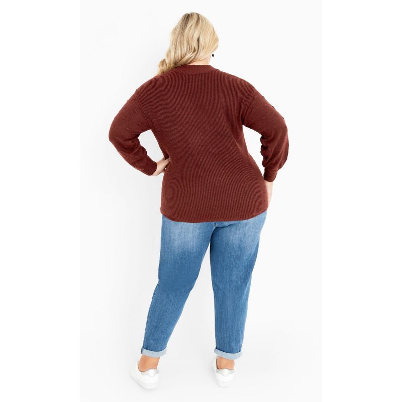 Women's Plus Size Paige Sweater - merlot | AVENUE, 4 of 8