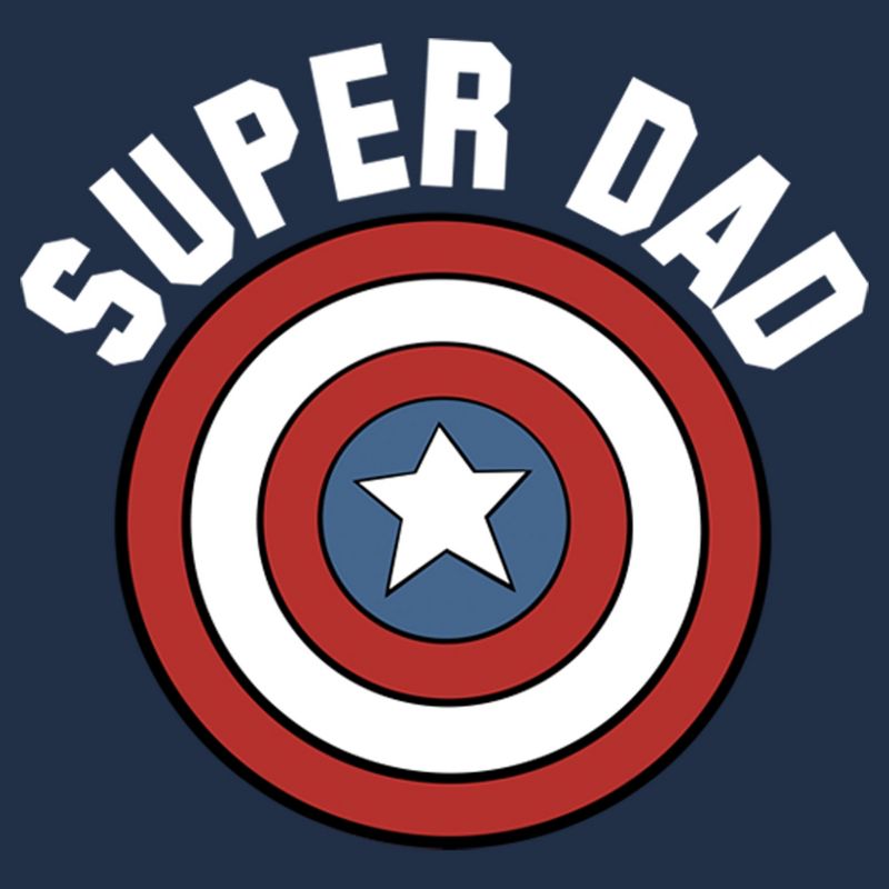 Men's Marvel Super Dad Captain America Shield Long Sleeve Shirt, 2 of 5