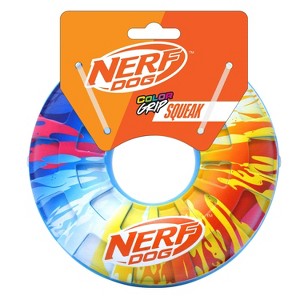 NERF TPR Color Blast Squeak Dog Ring Toys - 1 of 4