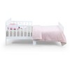 Yinvani White Solid Wood Baby Crib with Double Safety Guardrails - 3 of 4