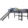 Donco Kids Louver Twin Antique Grey Low Loft Bed With Slide - 3 of 4
