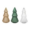 Transpac Glass Light Up Tree Set of 3 Christmas Home Decorations - 2 of 2