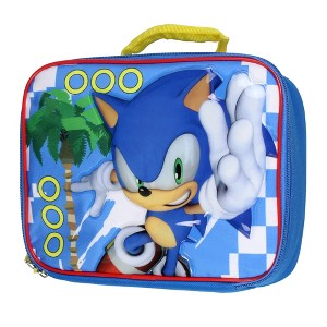 Sonic The Hedgehog Kids Lunch Box Raised Character Insulated Lunch Bag Tote - 1 of 4