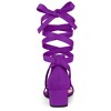 Allegra K Women's Open Toe Block Heel Lace Up Sandals - 4 of 4