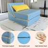 Lirago Three-in-One Folding Sofa Bed-Convertible Camping Sofa with Removable Pillow Blue Linen for Indoor/Outdoor Use 25.9"W * 37"D * 20.4"H - 4 of 4
