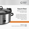 Complete Cuisine CC-SL-6100-LL-SS 6-Quart Oval Slow Cooker Pot with Locking Lid - 3 of 4