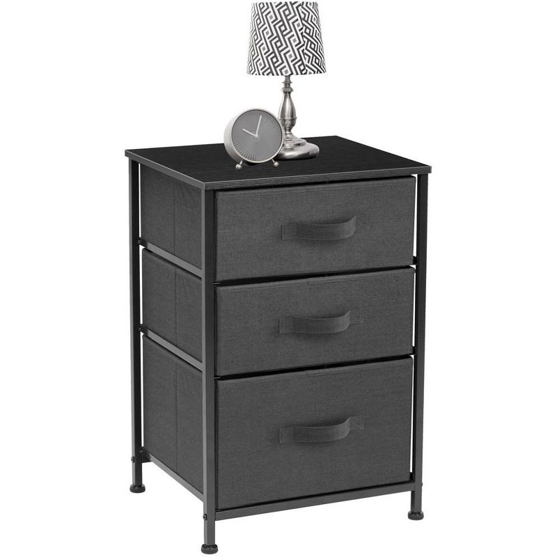 Sorbus 3  Drawers - Steel Frame, Wood Top & Easy Pull Fabric Bins - Perfect for Home, Bedroom, Office & College Dorm, 3 of 6
