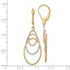 Black Bow Jewelry 14k Tri-Color Gold Triple Oval Dangle Earrings, 45mm (1 3/4 Inch) - 4 of 4