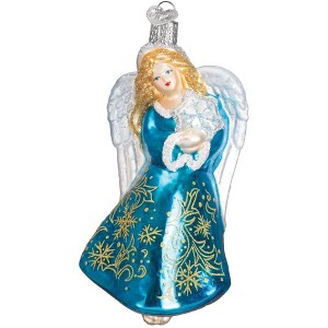 Old World Christmas Glass Blown Ornament For Christmas Tree, Glistening Snowflake Angel - 1 of 4