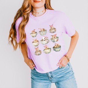 Simply Sage Market Teacup Bunnies Coquette Boxy Crop Top - 1 of 4